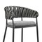 Armen Living Vigona Bar Stool in Black Metal with Gray Fabric and Faux Leather 840254335554 - alternate 4